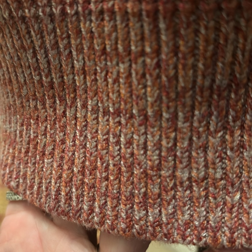 Cozy  Black Tape V-Neck Sweater Dress - Rust - Picture 3 of 8
